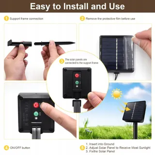 LIYADE Solar Lichtketting Buiten 8M 40LED IP65 Tuin Balkon Terras — miniatuur 6