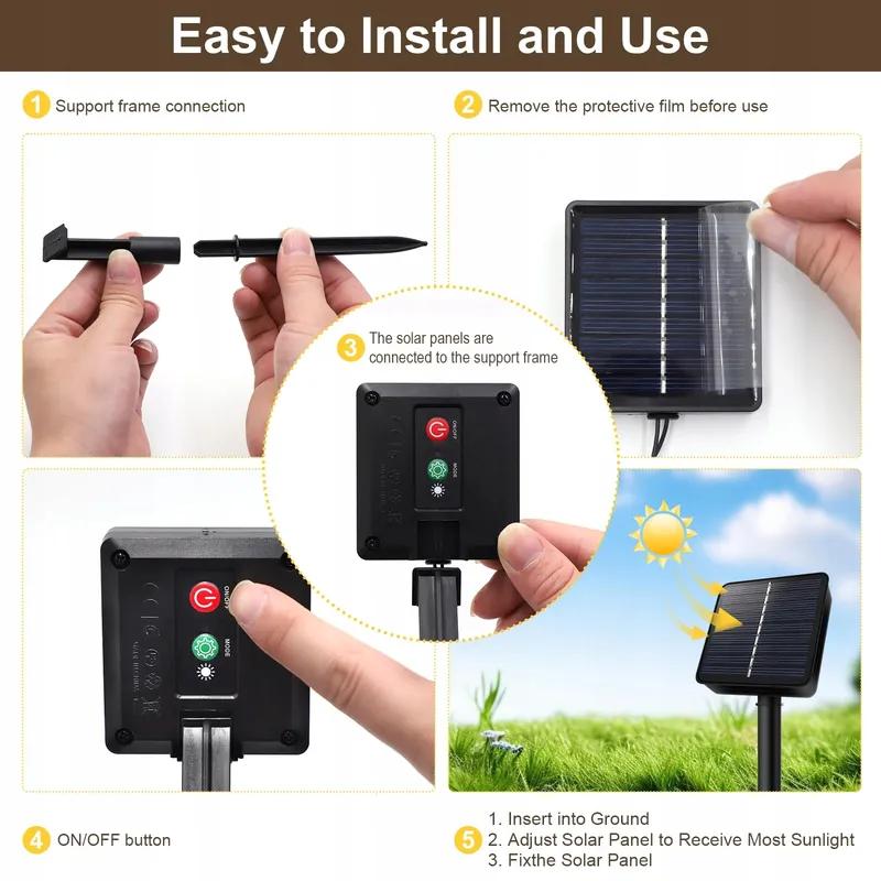 LIYADE Solar Lichtketting Buiten 8M 40LED IP65 Tuin Balkon Terras — foto 6