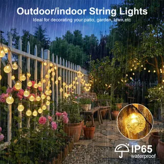 LIYADE Solar Lichtketting Buiten 8M 40LED IP65 Tuin Balkon Terras — miniatuur 5