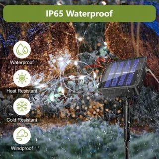 SOLAR Tuinlampen 2X12M 120 LED IP65 Waterdicht — miniatuur 3