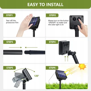 SOLAR Tuinlampen 2X12M 120 LED IP65 Waterdicht — miniatuur 7