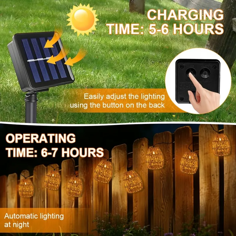 PAPIERSEIL Solar LED Lamp IP65 Buiten 3,6m Voor Tuin En Balkon — foto 5