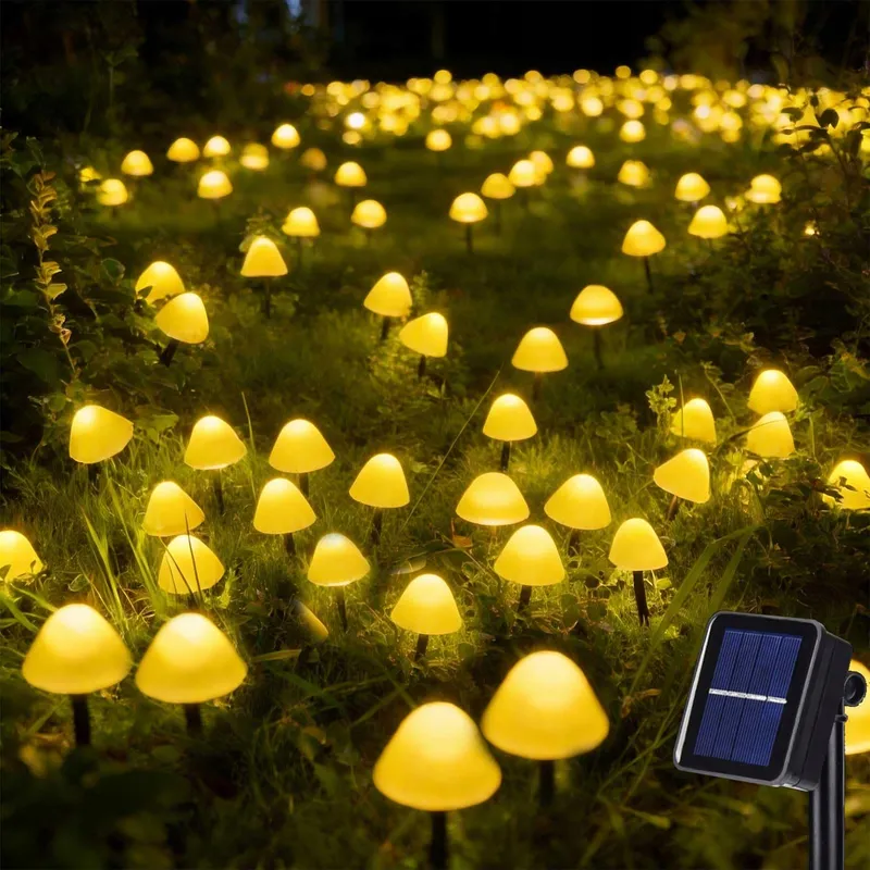COZYMEOW Solarlampen 20 LED Paddenstoel Tuindecoratie Waterdicht — foto 1