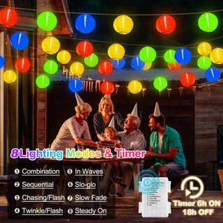 UPING LED Lichtsnoer 20 Stuks Batterij Tuin Feest Kerst 5m 8 Modi — miniatuur 4
