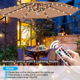 Parasolverlichting LED IP68 8x13m 3000K — miniatuur 2