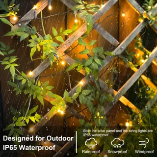 FFZZKJ Solar Lichtsnoer Buiten 12M 120LED IP65 Waterdicht Tuin Terras — miniatuur 5