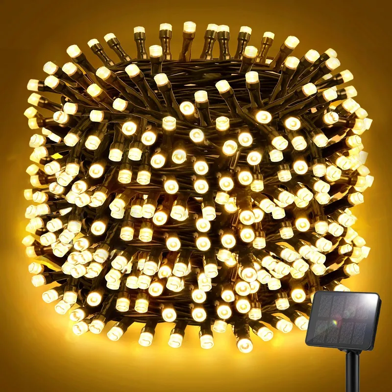 FFZZKJ Solar Lichtsnoer Buiten 12M 120LED IP65 Waterdicht Tuin Terras — foto 1
