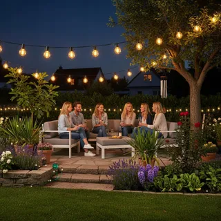 LED Lichtketting Buiten 20M Warmwit IP44 Waterdicht Balkon Terras — miniatuur 7