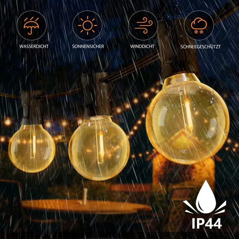 LED Lichtketting Buiten 20M Warmwit IP44 Waterdicht Balkon Terras — foto 6