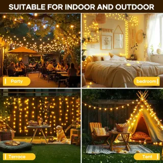LED Kerstverlichting 27M Warm Wit Buiten En Binnen IP44 — miniatuur 7