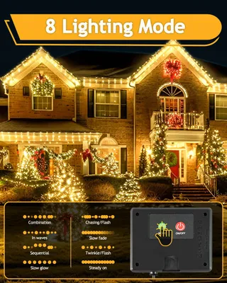 YIFMOO Solar LED Lichtsnoer Buiten 12M 120LED 8 Modi IP65 — miniatuur 4