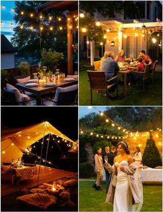 Solar LED Tuinlichtjes 17M 8 Modi Waterdicht Balkon Tuin Party — miniatuur 8