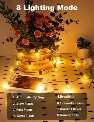 Solar LED Tuinlichtjes 17M 8 Modi Waterdicht Balkon Tuin Party — miniatuur 2