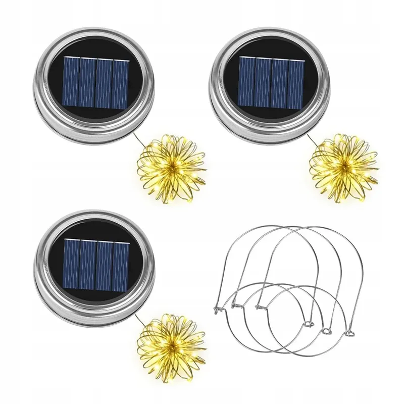 ADIWO Solar LED Lichtsnoer 3 Stuks 20 LED 2m Tuin IP44 — foto 1