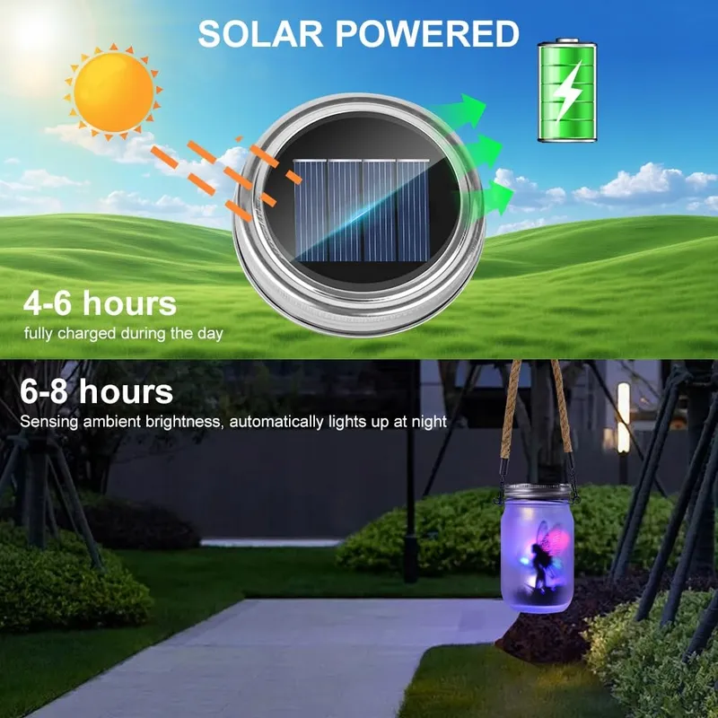 ADIWO Solar LED Lichtsnoer 3 Stuks 20 LED 2m Tuin IP44 — foto 3