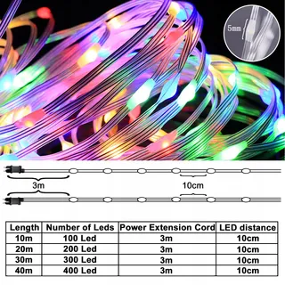 MOLVCE LED Lichtketting 10M 100 LED Waterdicht Binnen Buiten Timer — miniatuur 3