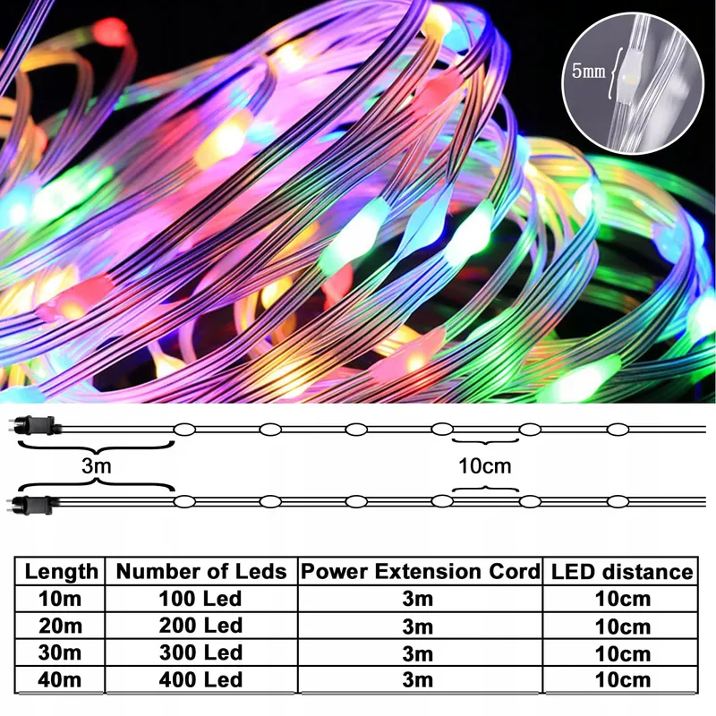 MOLVCE LED Lichtketting 10M 100 LED Waterdicht Binnen Buiten Timer — foto 3