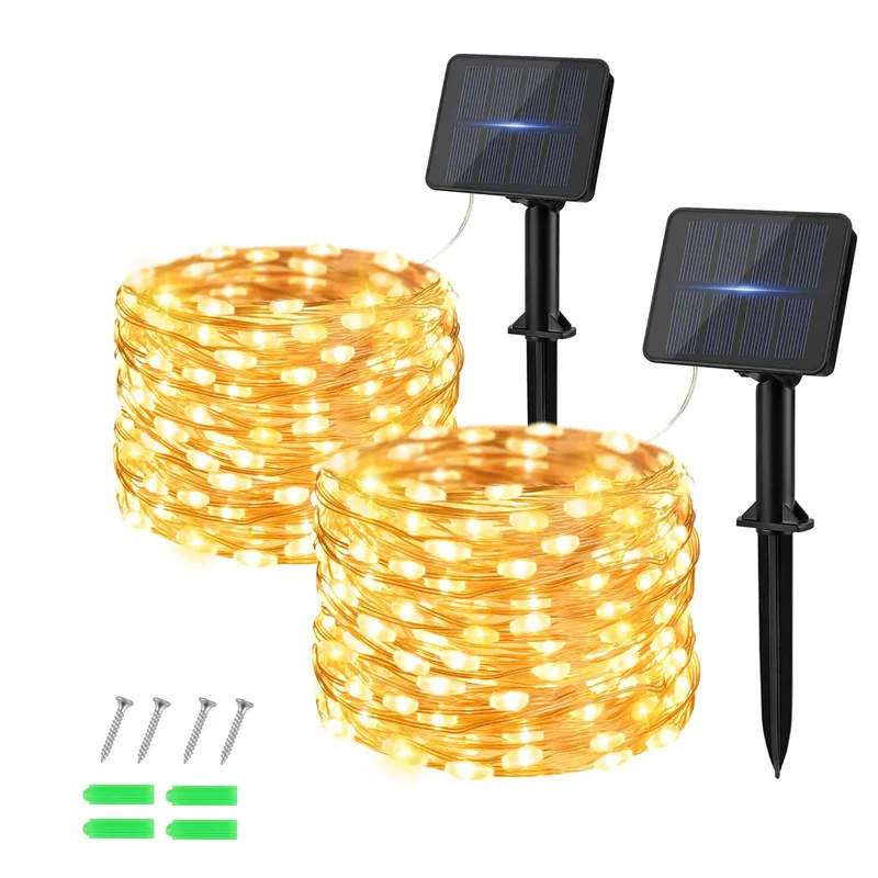 DALUGO Solar Lichtsnoer Buiten 50 LED 5M Warmwit — foto 1