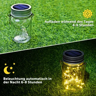 SOLPEX Solarlampen Buiten 6 Stuks 180 LED IP44 Tuin Terras Balkon — miniatuur 4