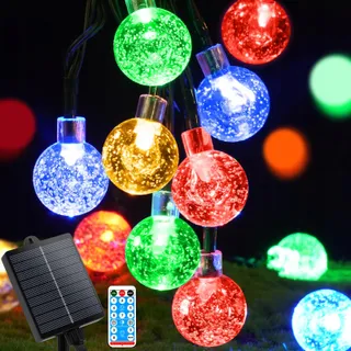 AUAUY Solar Lichtketting Buiten 7M 50 LED 8 Modi IP65 Balkon Tuin — miniatuur 1