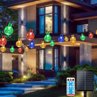 AUAUY Solar Lichtketting Buiten 7M 50 LED 8 Modi IP65 Balkon Tuin — miniatuur 8