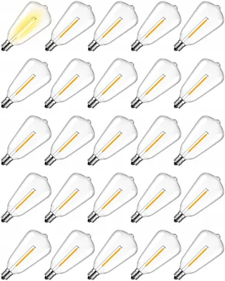 HCNEW 25 Stuks E12 ST38 Solar LED Lampen 2700K Warmwit 1W 3V — miniatuur 1