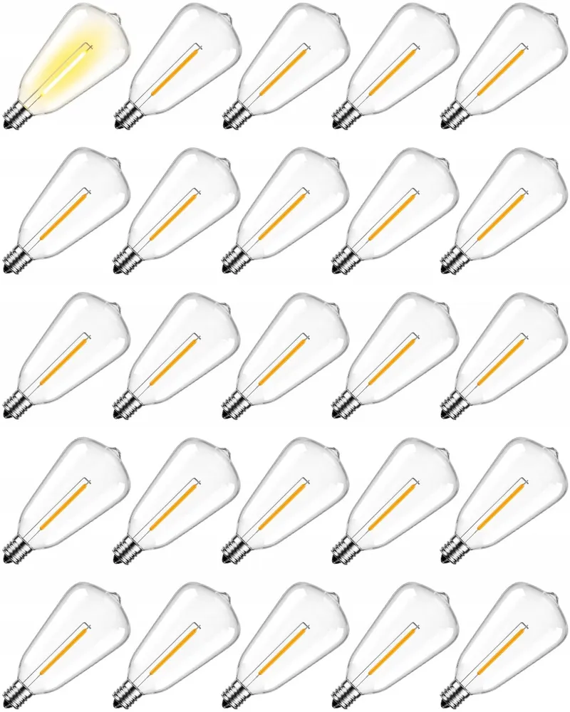 HCNEW 25 Stuks E12 ST38 Solar LED Lampen 2700K Warmwit 1W 3V — foto 1