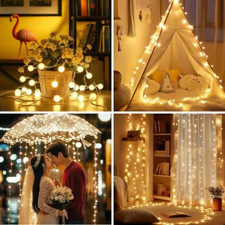 DA LIGHT Lichtsnoer 20m 200 LED Warm Wit Tuin en Interieur — miniatuur 6