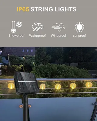 AFAIUP Solar LED Lampionnen 8M 30 LED Tuin Balkon — miniatuur 5