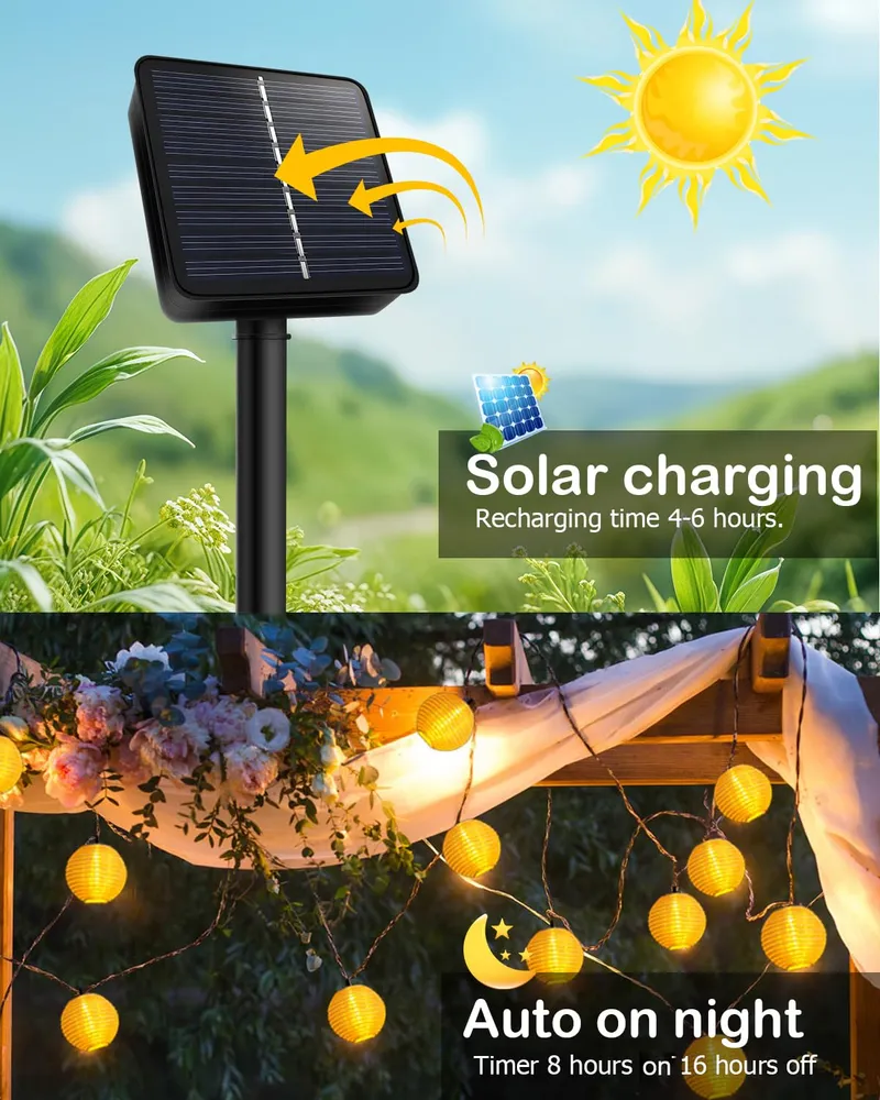 AFAIUP Solar LED Lampionnen 8M 30 LED Tuin Balkon — foto 3