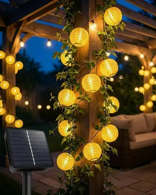 AFAIUP Solar LED Lampionnen 8M 30 LED Tuin Balkon — miniatuur 1