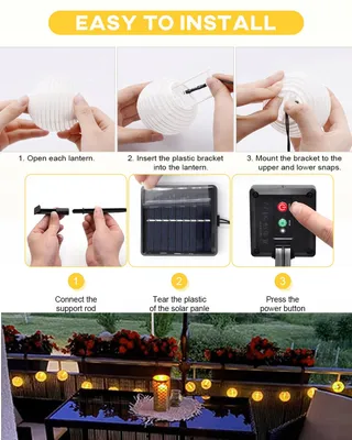 AFAIUP Solar LED Lampionnen 8M 30 LED Tuin Balkon — miniatuur 4
