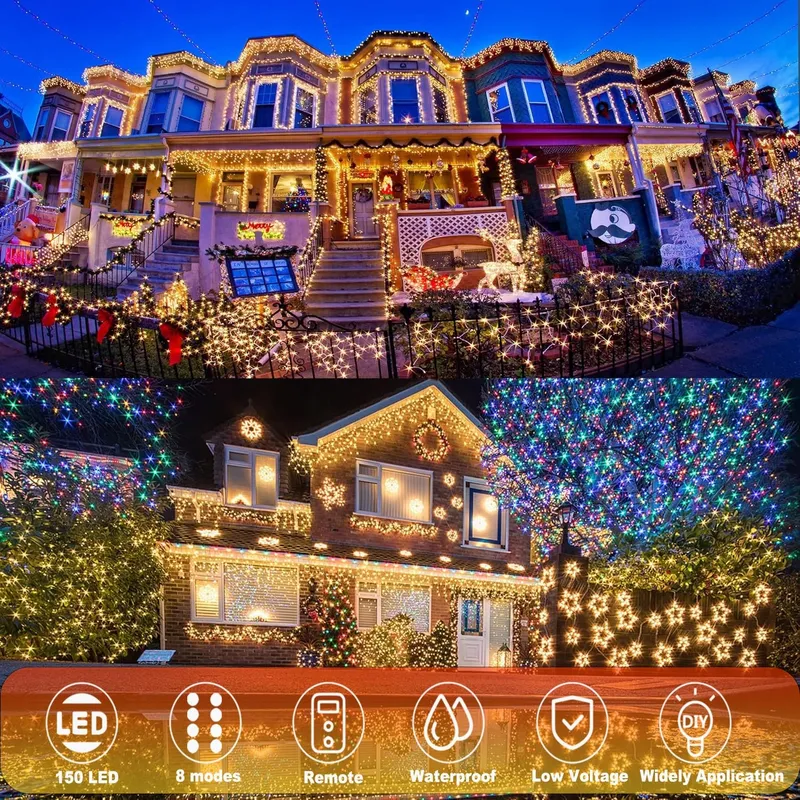 AEBECHUN LED Lichtsnoer 15M 150 LED Kerst Afstandsbediening Waterdicht — foto 2