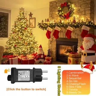 AEBECHUN LED Lichtsnoer 15M 150 LED Kerst Afstandsbediening Waterdicht — miniatuur 3