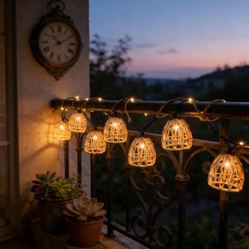 YEAHBOOM 10x LED Solar Lampjes Rotan Buiten Balkon Tuin — foto 5