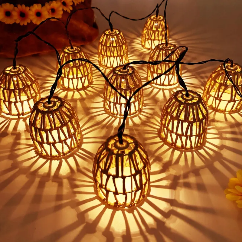 YEAHBOOM 10x LED Solar Lampjes Rotan Buiten Balkon Tuin — foto 6