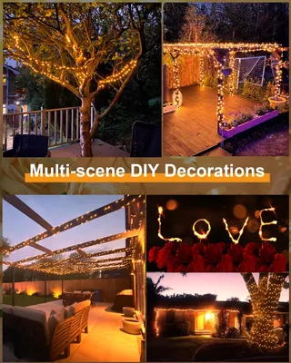 DALUGO Solar Lichtketting 50 LED 5M Warmwit Tuin Terras Bomen — miniatuur 7