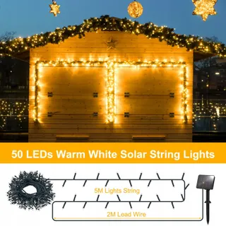 FFZZKJ Solar Lichtsnoer Buiten 100 LED 10M IP44 Waterdicht Tuin Terras — miniatuur 4