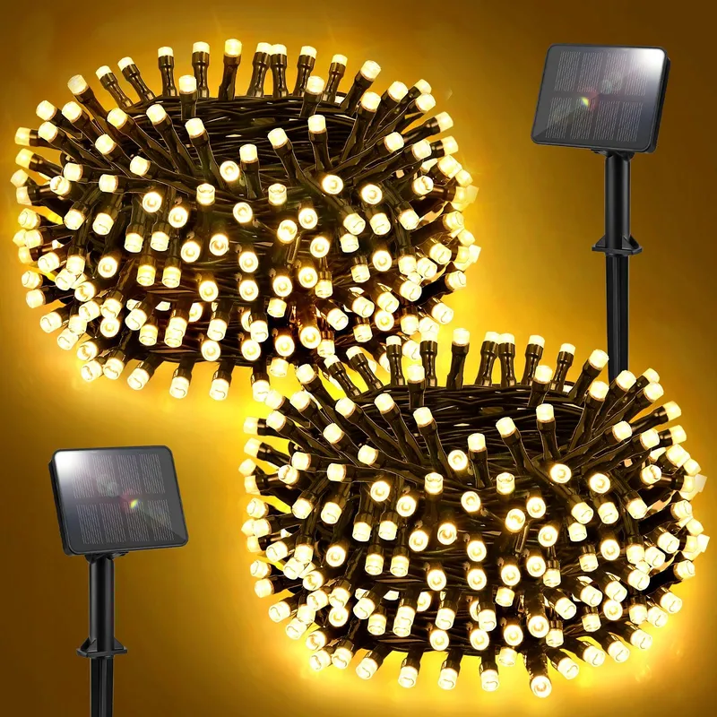 FFZZKJ Solar Lichtsnoer Buiten 100 LED 10M IP44 Waterdicht Tuin Terras — foto 1