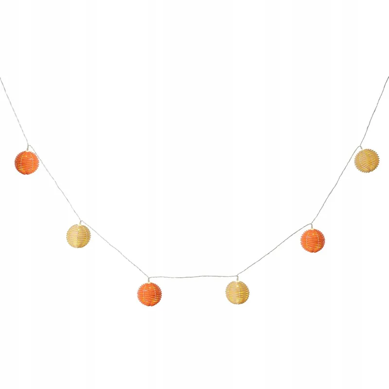 LIGHTS4FUN Solar Lichtketting Rotan 10 LED Oranje Beige Tuin Balkon — foto 4