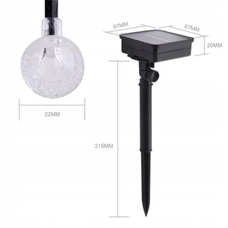 AGM Solar Lichtsnoer 50 LED Bollen Waterdicht Tuin — miniatuur 4