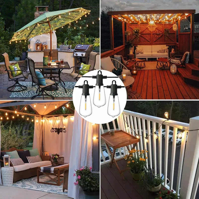 ZOTOYI LED Tuinlichtsnoer 15M 22 Lampen IP65 Waterdicht 2700K — foto 3
