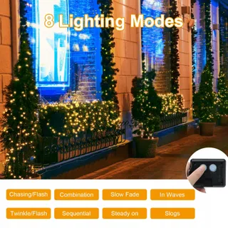 BOLWEO Solar Lichtsnoer 2x 5M 50 LED Waterdicht Buiten — miniatuur 2