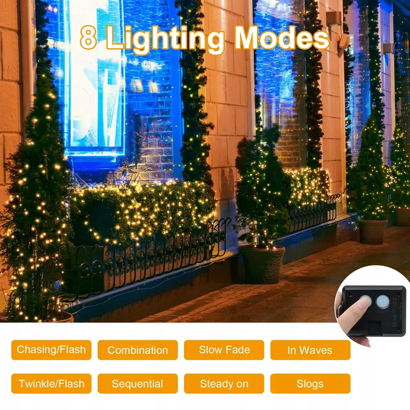 BOLWEO Solar Lichtsnoer 2x 5M 50 LED Waterdicht Buiten — foto 2