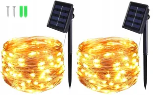 BOLWEO Solar Lichtsnoer 2x 5M 50 LED Waterdicht Buiten — miniatuur 1