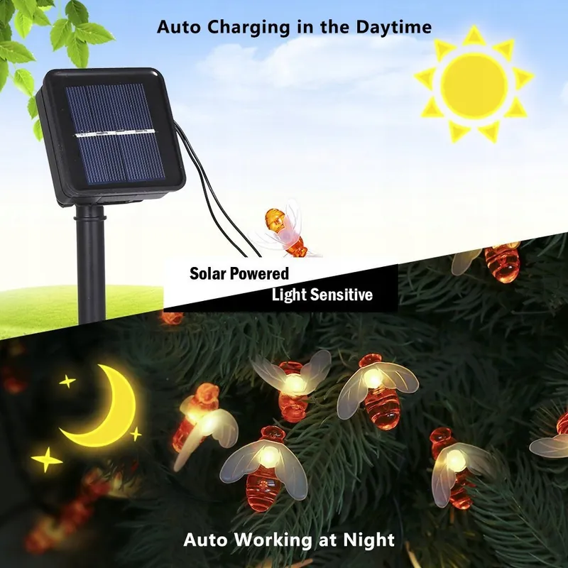 SOLARBETRIEBEN Bijen Buitenverlichting LED Waterdicht Tuin Terras — foto 5