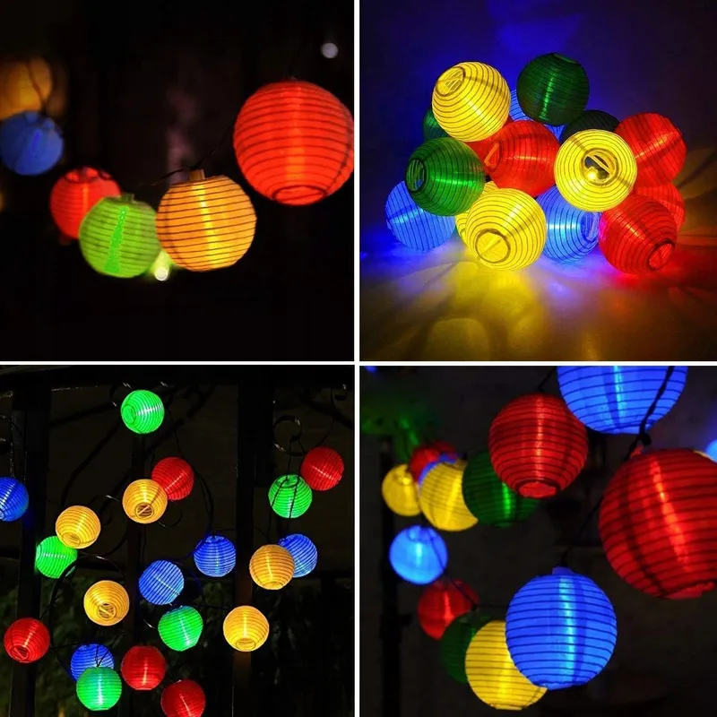 BAWOO Solar LED Lamp 6m 30 Kleurrijke Lantaarns Tuin Terras Waterdicht — foto 2