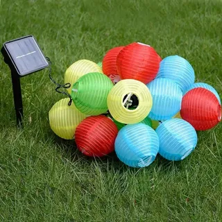 BAWOO Solar LED Lamp 6m 30 Kleurrijke Lantaarns Tuin Terras Waterdicht — miniatuur 8