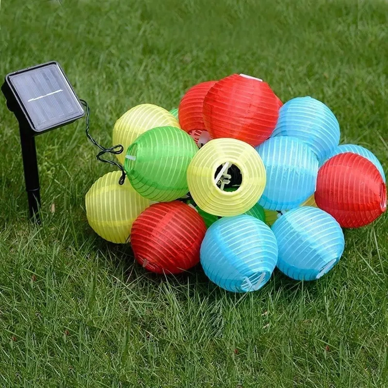 BAWOO Solar LED Lamp 6m 30 Kleurrijke Lantaarns Tuin Terras Waterdicht — foto 8