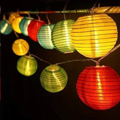 BAWOO Solar LED Lamp 6m 30 Kleurrijke Lantaarns Tuin Terras Waterdicht — foto 4